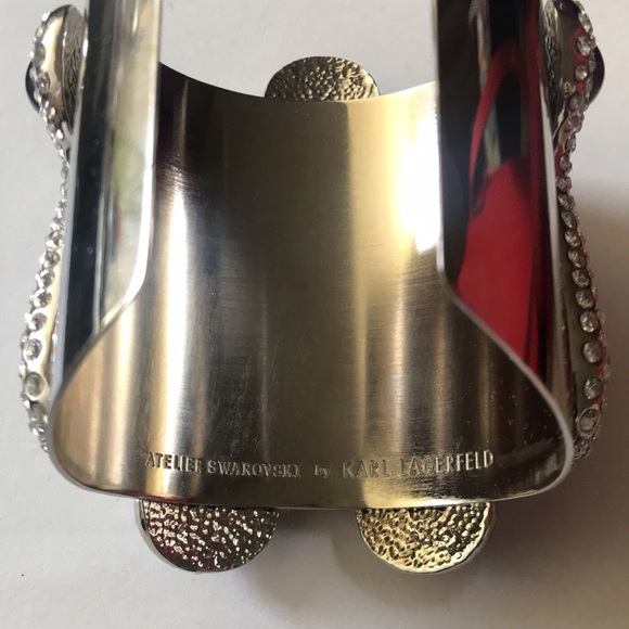 Rare K.L Swarovski Atelier Silver Blue Mysterious Snake Cuff. M - Picture 9 of 10